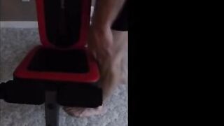 Muscular Daddy Bear Jacks Off in a Wrestling Singlet
