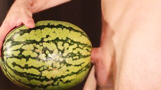Muscular Stud Fucks and Cums on Watermelon