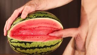 Muscular Stud Fucks and Cums on Watermelon