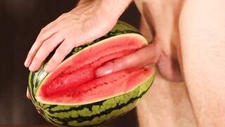 Muscular Stud Fucks and Cums on Watermelon