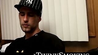 Straight hotties Boomer and Chain tried sucking each others cock while they smoke