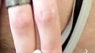 Attractive dude bend over and tease his ass with his fingers