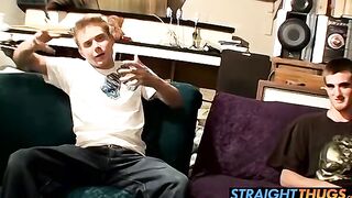 Straight thugs Billy and Duke wanking off in the attic