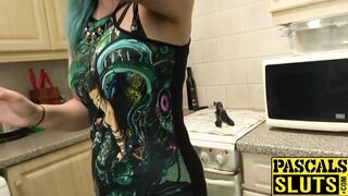 Goth vixen Caitlin Minx bondage banged before eating jizz