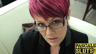 Fetish redhead Bree dominated rough before getting a facial