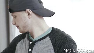 Blonde Zach Covington indulges in eating my cock before I punishes his hungry butt