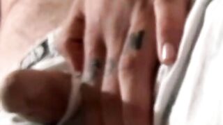 Blowing smokes before jerking off my creamy cum on the floor