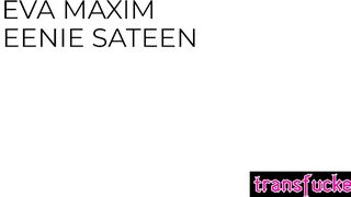 Queenie Sateen seduced big tits tranny