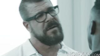 Curly Liam Cybers rock hard black abdomen gets pigmented by my oozing white cum