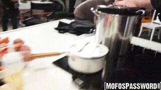 Naughty Scarlett Page fucked publicly while filming a cooking show