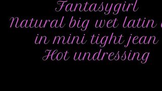 F.G Natural huge butt into tight jean undressing and bouncing