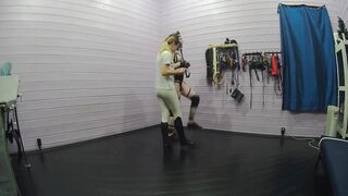 Adorable pony training and rides