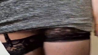 Hottie professor shows her smooth twat...