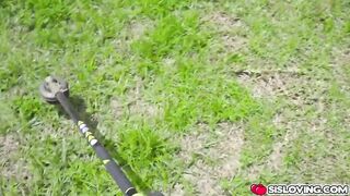 Lucky dude whips out his penis and pummels Skylar Vox