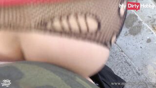 MyDirtyHobby - Outdoors plowed and creampie inside a parking lot