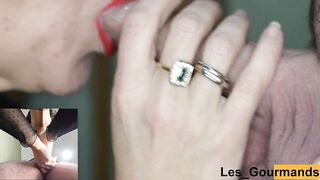 Huge penis oral sex and drink see from below