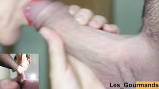 Huge penis oral sex and drink see from below