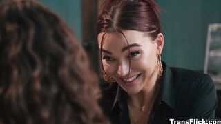 Emma Rose and Leana Lovings cafe fuck sesh