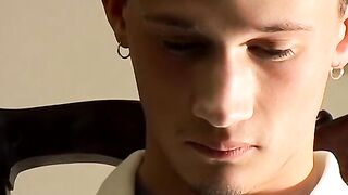 Young Braden Spence fingered his tight asshole while puffing his red cig