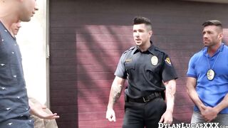Hunky officer Bruce Beckham rimmed and hard fucked the wet butthole of Kyle Kash