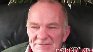 Stunning mature hunk masturbates his big rock hard cock