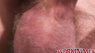 Stunning mature hunk masturbates his big rock hard cock