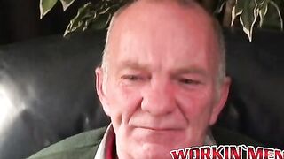 Stunning mature hunk masturbates his big rock hard cock