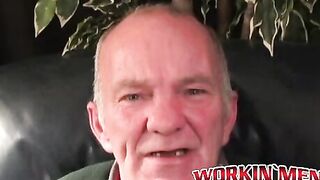 Stunning mature hunk masturbates his big rock hard cock