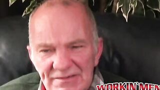 Stunning mature hunk masturbates his big rock hard cock