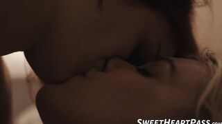 Gorgeous blond Kenna James rubbed pussy while licking the trimmed pussy of redhead Br