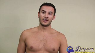 Handsome straight guy masturbates with his big cock solo