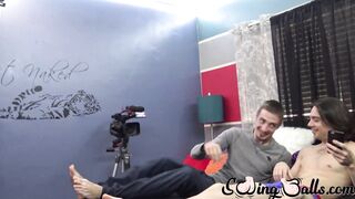 Long haired cutie Zack Randall plugs dildo into my ass then his cock
