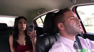 The nanny should not sit in the passenger seat