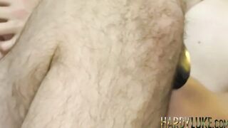 Horny babes Sunflower and Raven sucks on dick and creamed