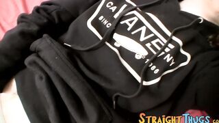 Long haired straighty makes his throbbing boner spray jizz