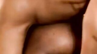 Black amateur barebacks mature man before cumming on him