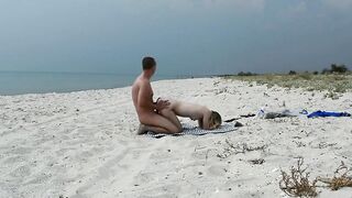 Amateur Nudist MILF Has Doggy-Style Fun at the Beach