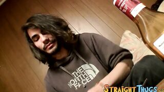 Shaggy straight dude shows his twink ways while wanking