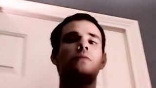 Amateur gay lubed up his cock and started to masturbate