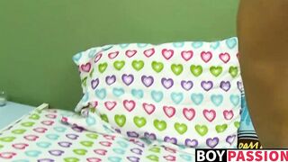 Young gay jerks off and dildos his tight ass after interview