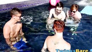 Twinks has his ass sprayed with jizz after barebacking