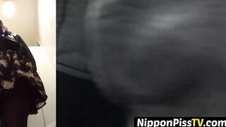 Japanese beginner shot during pissing meeting