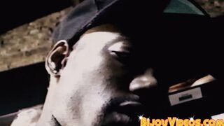 Big dicked Joel gets railed hard by a big black dick until cumshot on ass