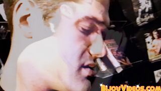 Big dicked Joel gets railed hard by a big black dick until cumshot on ass