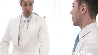 Horny master got aroused while teasing his servant throbbing cock