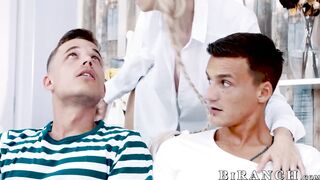 Study session with Paulos changed into a bi sex after pervy Florane Russell joins