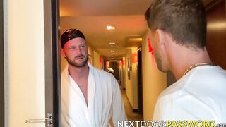 Muscular hunk Roman Todd lubes his dick before thrusting it in Gunner Joseph on his j