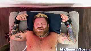 Hairy Riley was bound and endured the tickling torment by the master