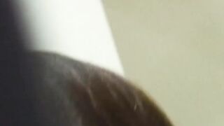 Hairy pussy cutie pussy plays while kinky voyeur watches