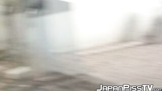 Hidden camera recorded kinky Japanese babes pissing outdoor